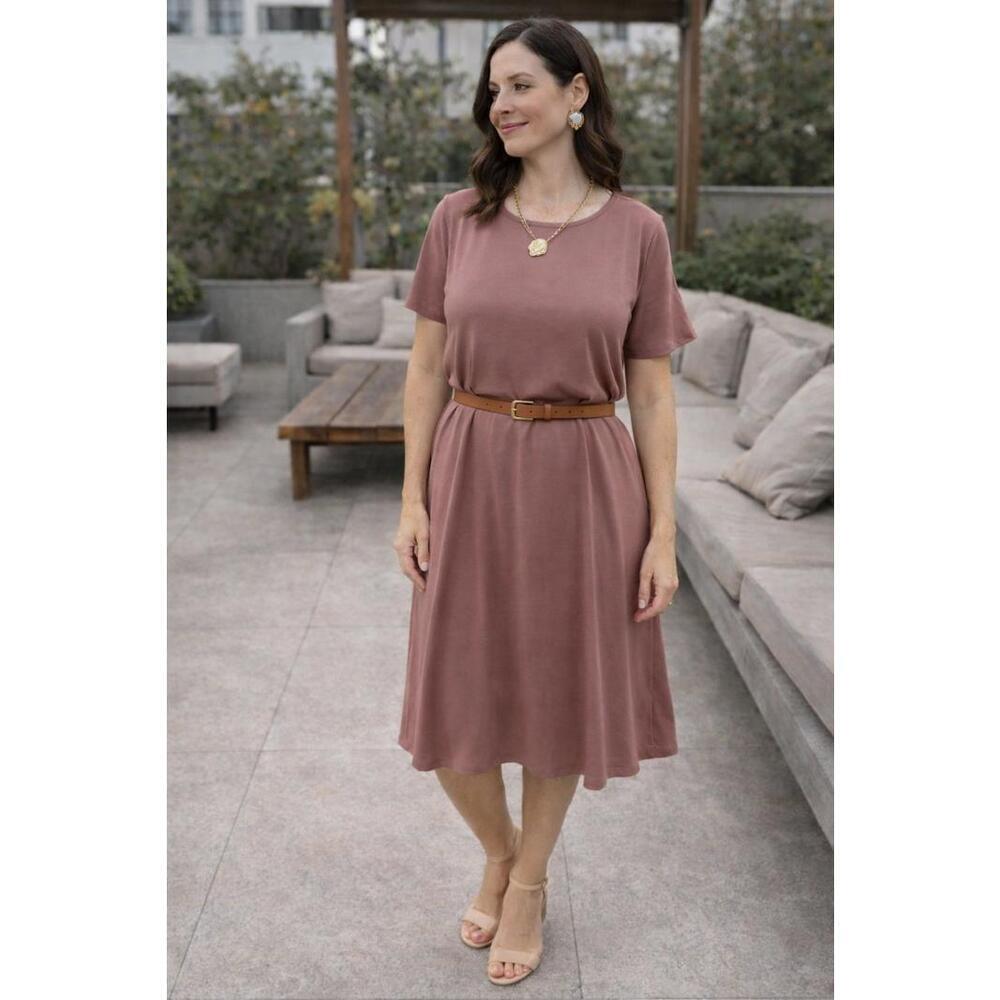 NWT FOREVER 21 T-Shirt Dress Dusty Rose Size S